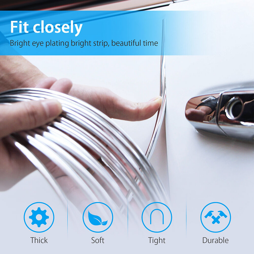 Thumbnail: 6m Car Door Chrome Moulding Trim Strip Edge Scratch Guard Protector Cover Strip