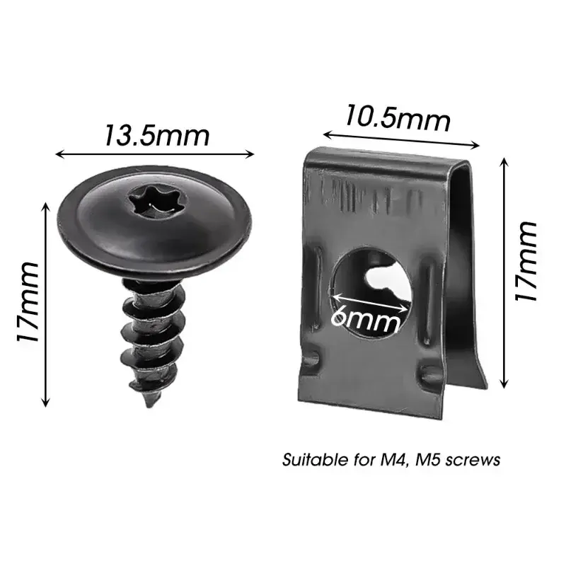 Thumbnail: Car Self-tapping Screw Fasteners Auto Metal U-shaped Spacers Self-Tapping Screws