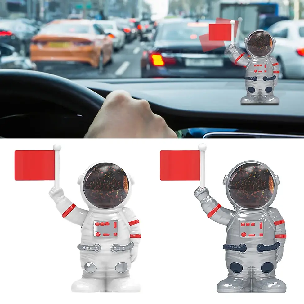 Thumbnail: Solar Powered Cartoon Astronaut Shape Doll Car Ornament Swing Arm Animated Doll