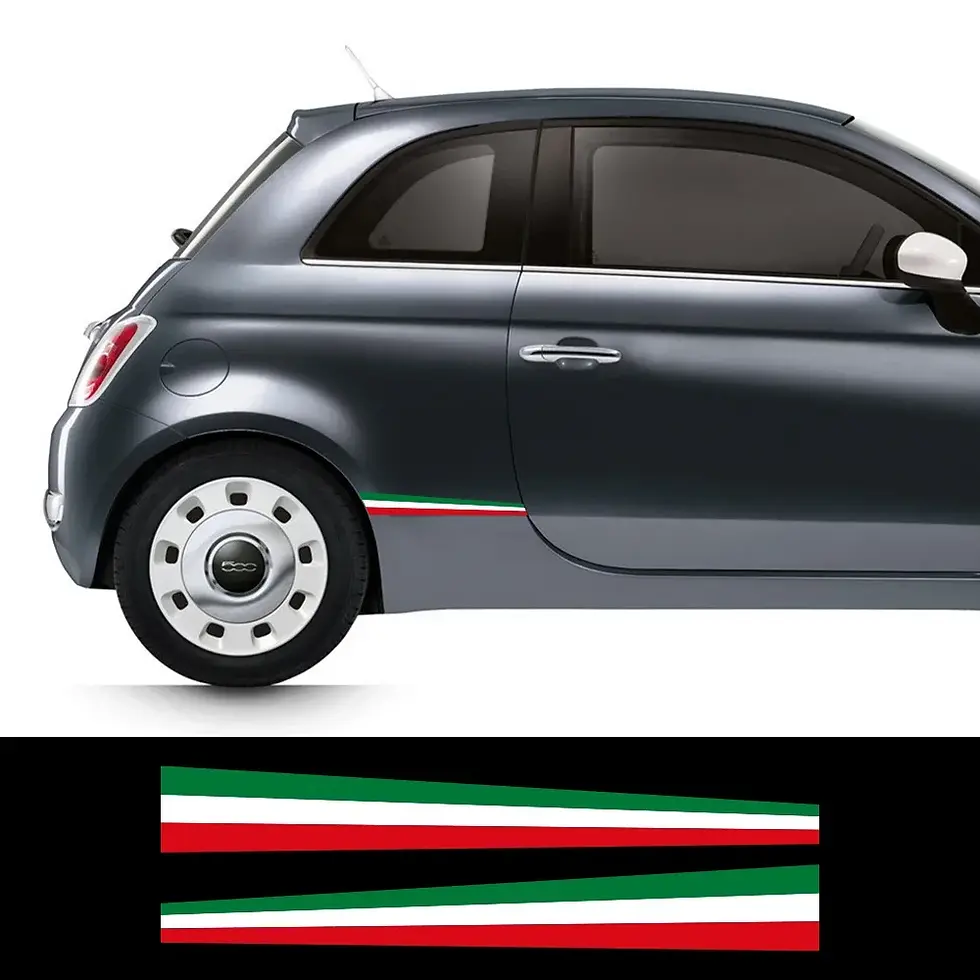 Thumbnail: 2PCS Car Door Stripe Italy Flag Stickers Vinyl Italian Style Decals For Fiat 500