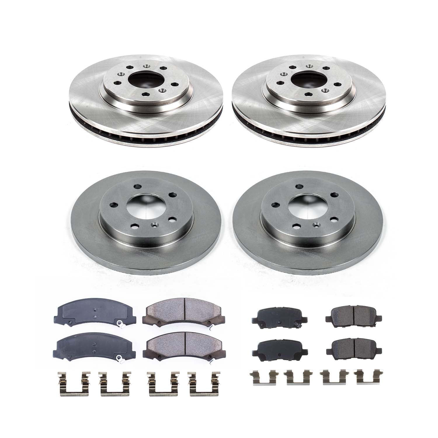 Ultimate Brakes Front and Rear Semi-Metallic Brake Pad and Rotor Kit with H..