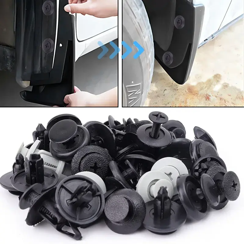 Thumbnail: 200/100pcs Car Fastener Clip Kit Universal Fender Rivet Plastic Clips Auto Body