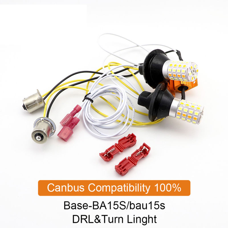 Thumbnail: Dual Color 7440 Canbus Smd 54leds T20 W21w Wy21w Daytime Running Light Turn Sign