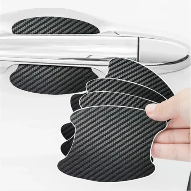 Thumbnail: 4 Pieces of Car Door Handle Protective Film, Carbon Fiber Stickers, Scratch Resi