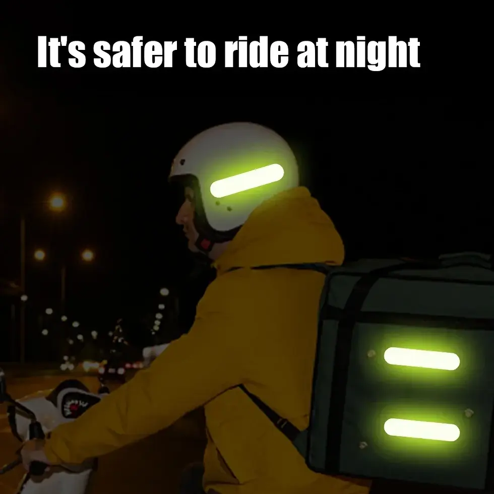 Thumbnail: Helmet Warning Reflective Stickers Night Safety Driving Accessories Fluorescent