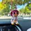 Thumbnail: Anime Pink Swing Duck Car Decoration Pendant Cute Auto Rearview Mirror Hanging O