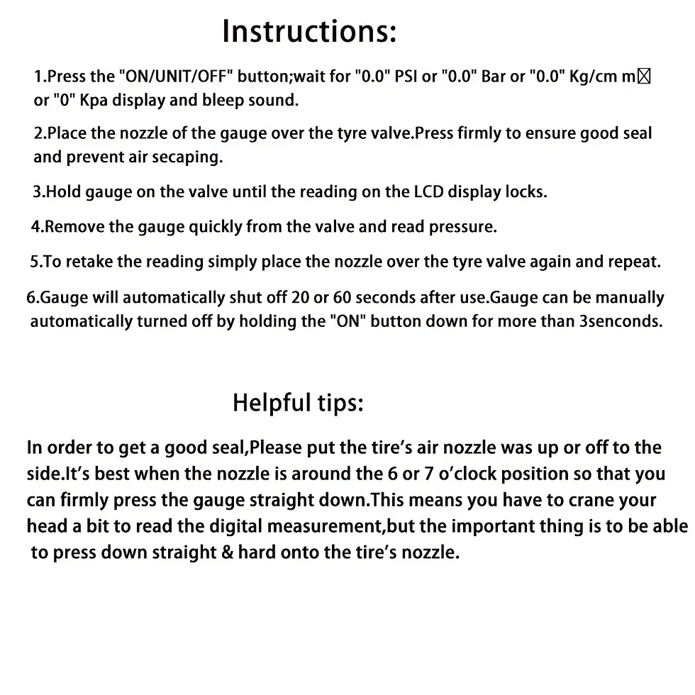 Thumbnail: LCD Display Tire Pressure Gauge Backlight High Precision Digital Tire Pressure M