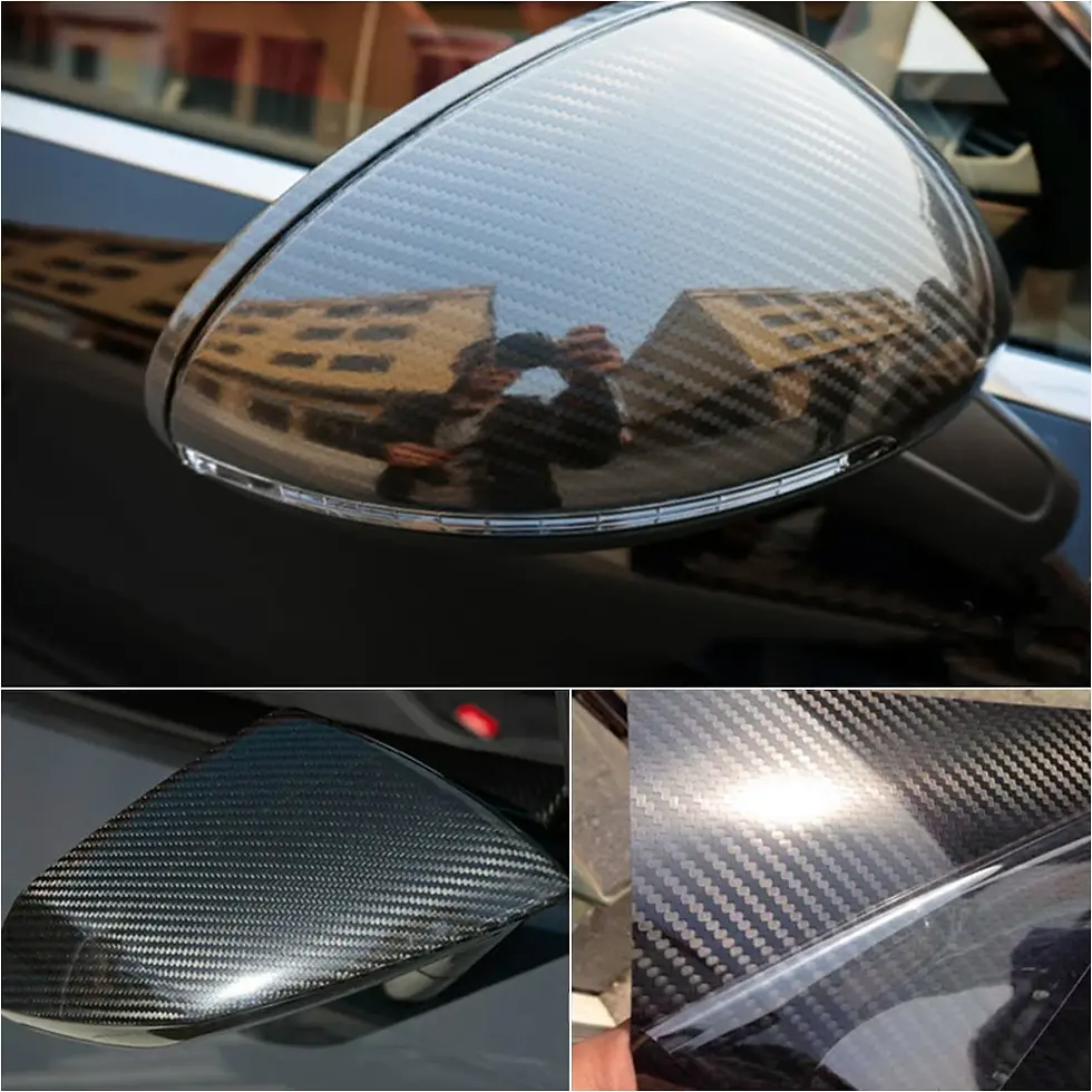 Thumbnail: 8" x 60" 7D Glossy Carbon Fiber Vinyl Film Car Wrap Stickers Auto Decal Paper Ca