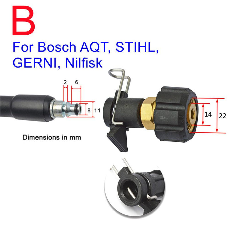 Thumbnail: Pressure Washer Hose Outlet Connector Converter For Karcher Lavor Bosch Nilfisk