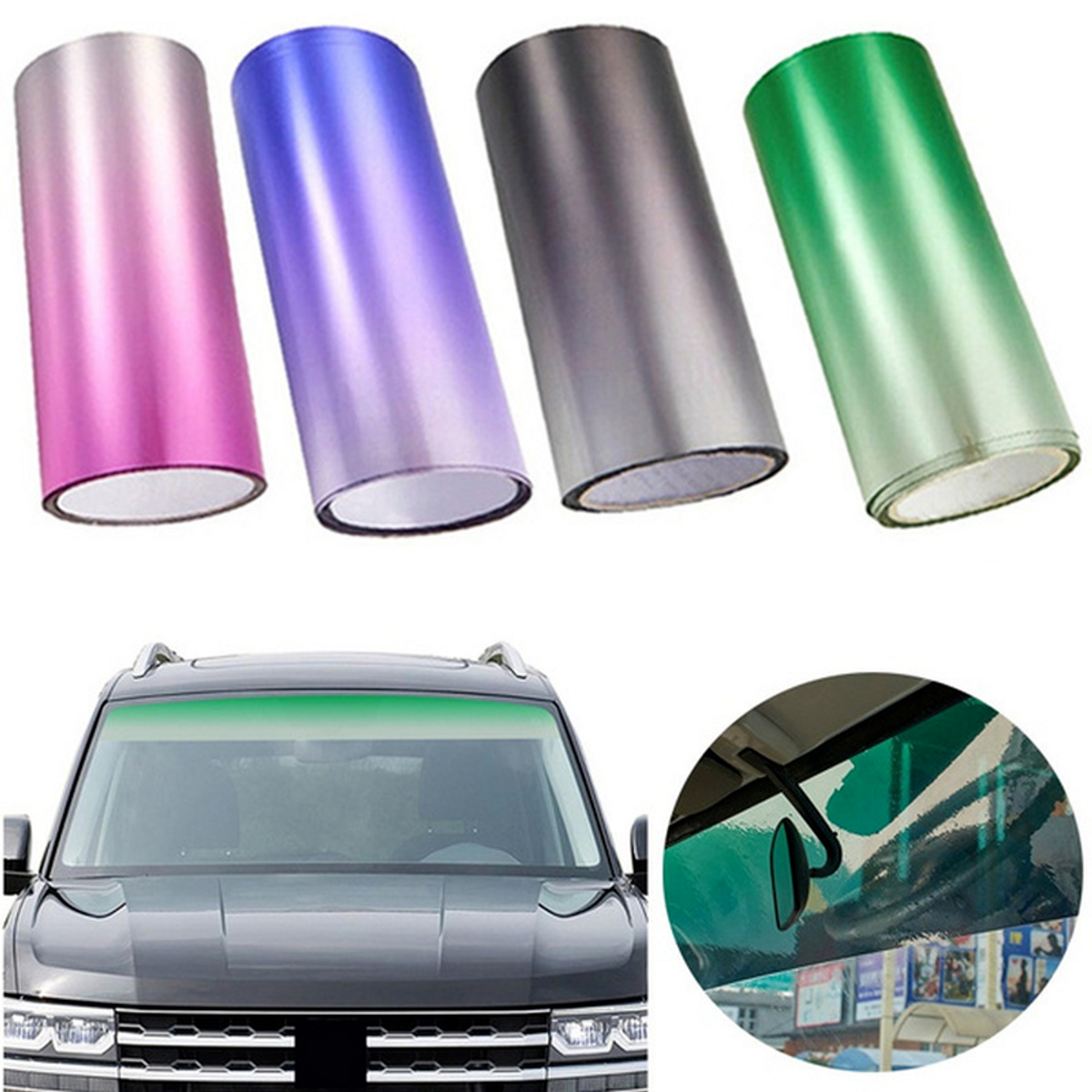 Car Window Sun Visor Strip Tint Film Front Windshield Protect Shade Blocking UV