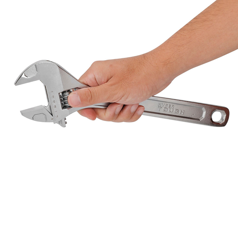 Thumbnail: Hyper Tough 12-inch Adjustable Wrench, Steel Construction, Model 43182