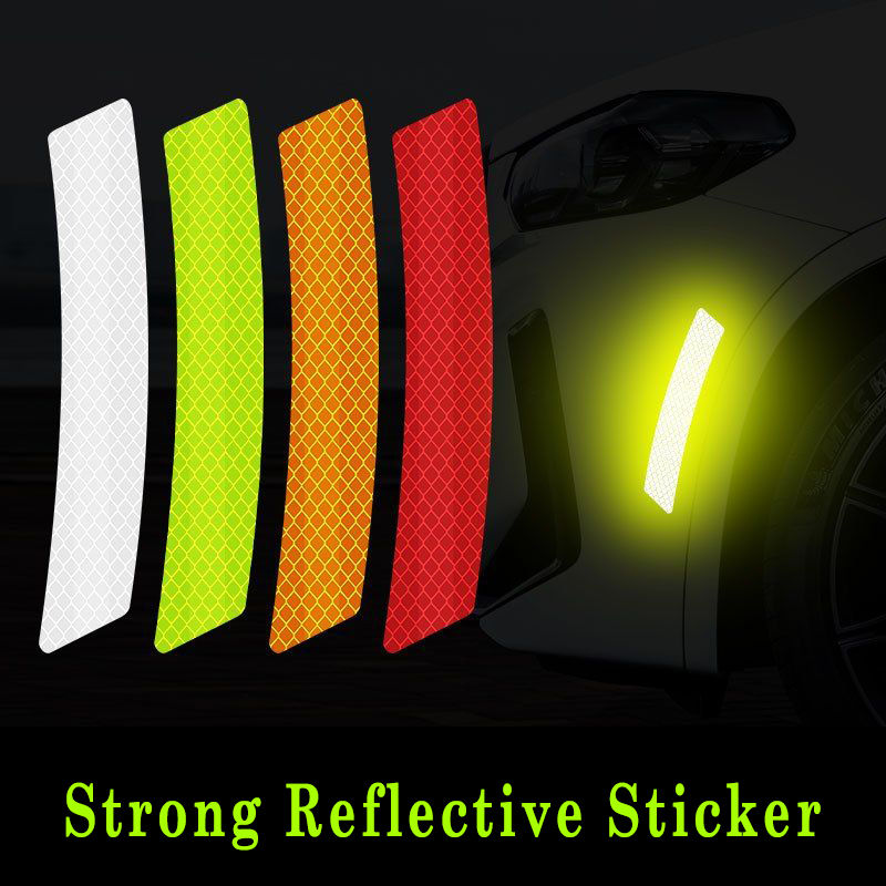 2pcs/set Car Reflective Safety Strip Stickers Car Wheel Eyebrow Reflective Stick