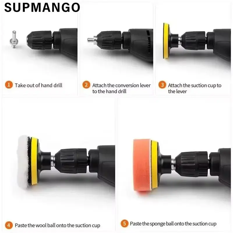Thumbnail: 3 Inch Car Polishing Kit Polish Pad Car Polish Buffing Pad Abrasive Disc Sponge