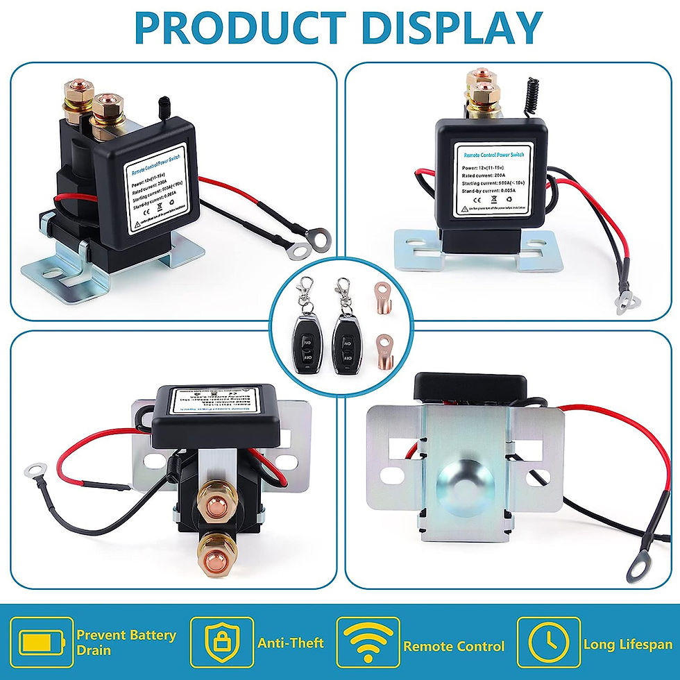 Thumbnail: Battery Switch Relay 12V 500A/200A Remote Control Power Switch Quick Disconnect