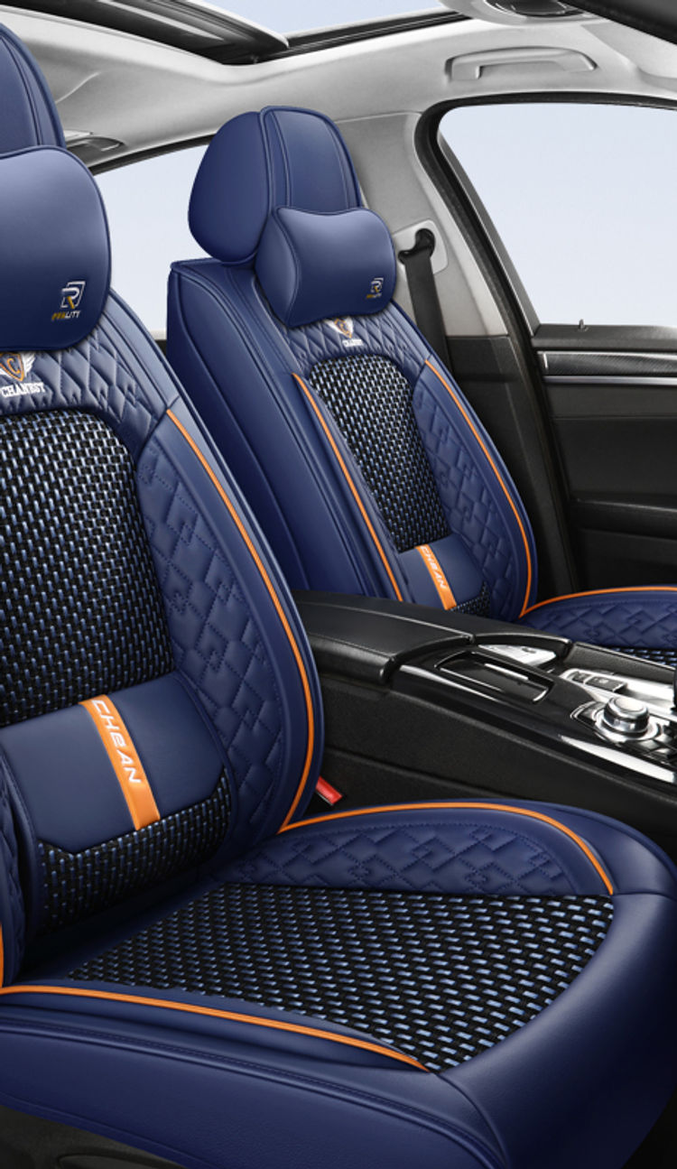 5-seat car seat cover, new nappa leather ice silk fixed lumbar support, four-sea