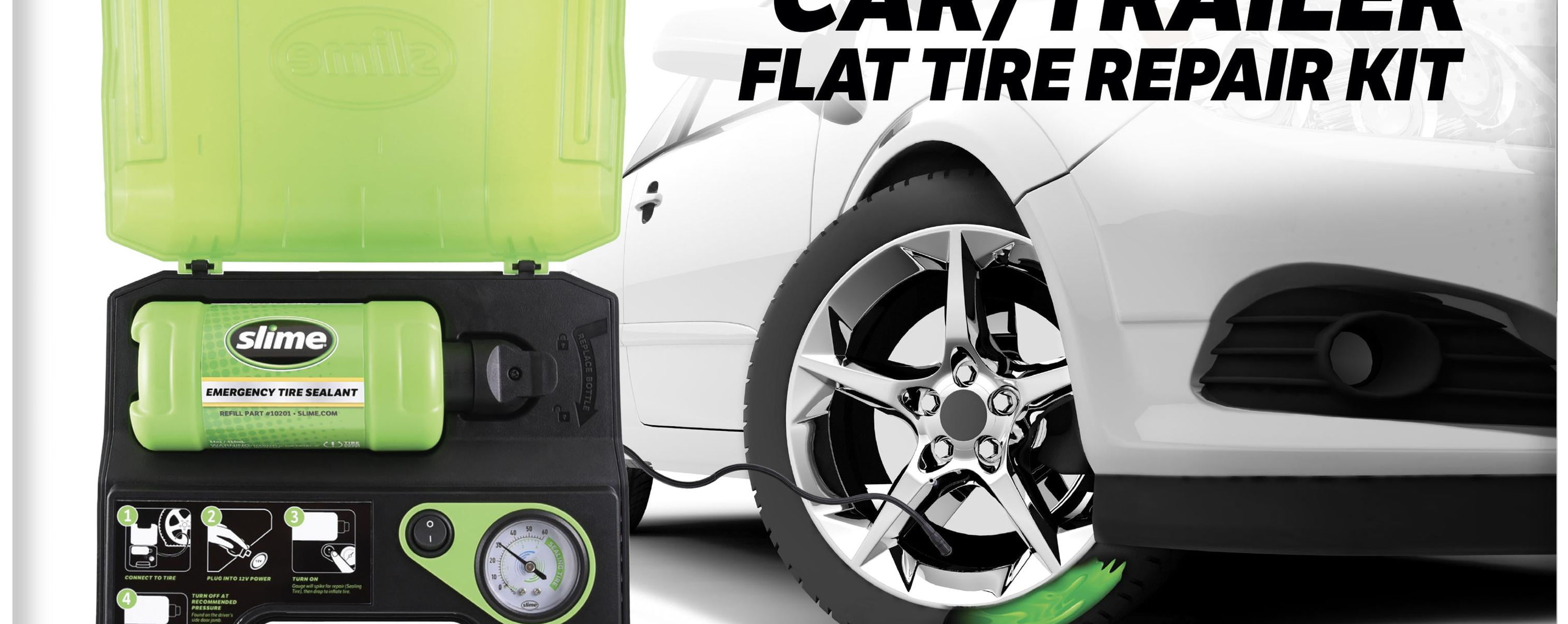 Slime Smart Spair Ultra Car/Trailer Flat Tire Repair Kit - 50158