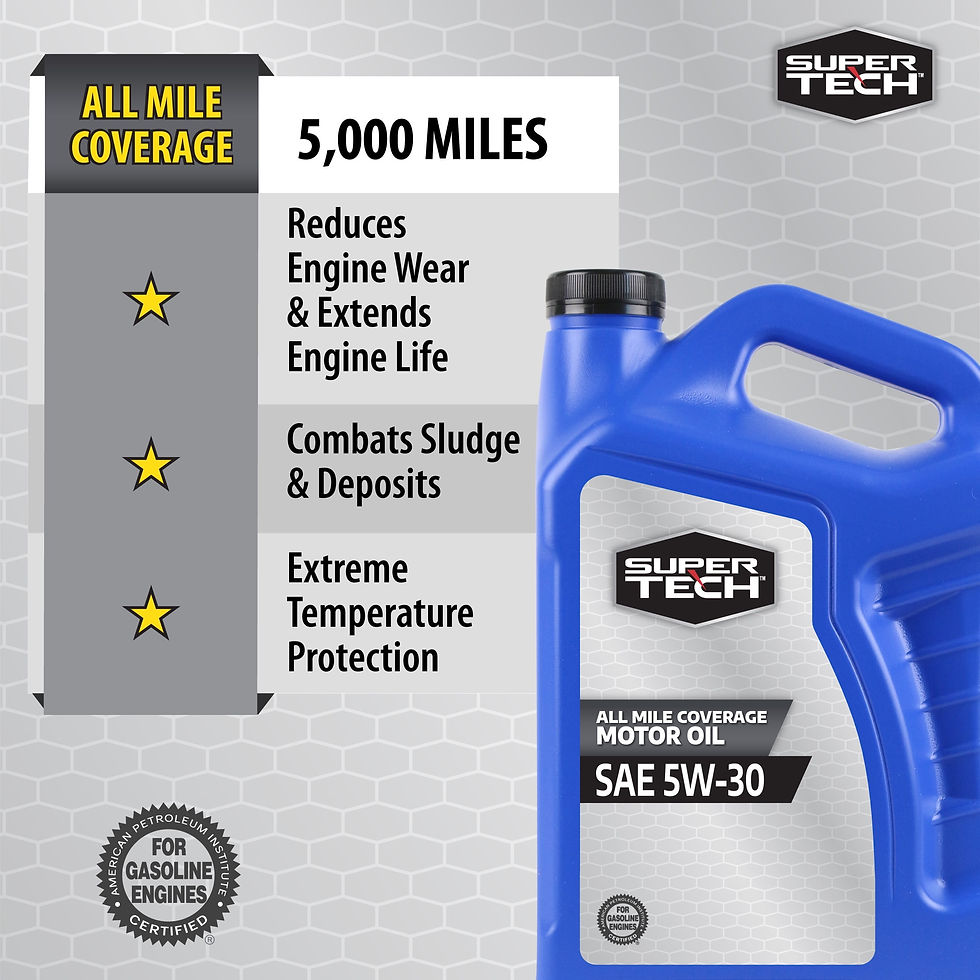 Thumbnail: Super Tech All Mileage Synthetic Blend Motor Oil SAE 5W-30, 5 Quarts