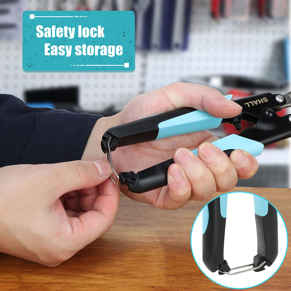 Thumbnail: SHALL 8-Inch Mini Bolt Cutter, Small Heavy Duty Wire Cutter, Two-Color Ergo..