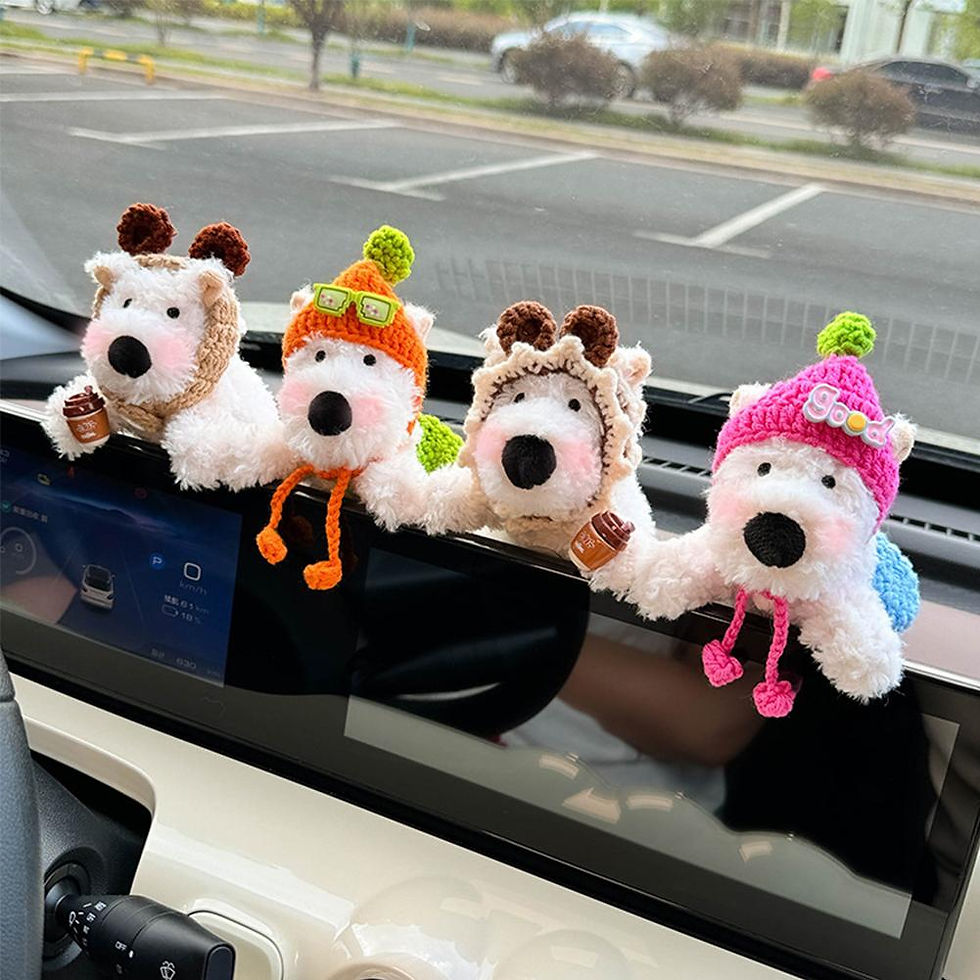 Thumbnail: Car Gear Shift Decoration Accessories Cute Dolls With Turn Signal Windshield Wip