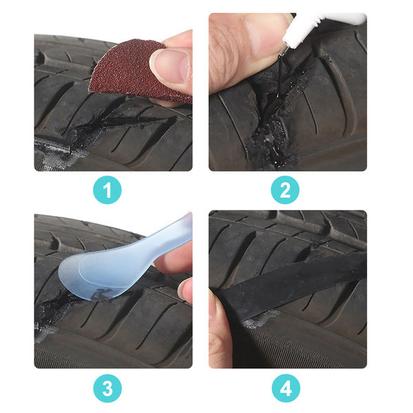 Thumbnail: 2Pcs New Tire Repair Glue Liquid 60ML Strong Rubber Glues Black Wear-resistant N