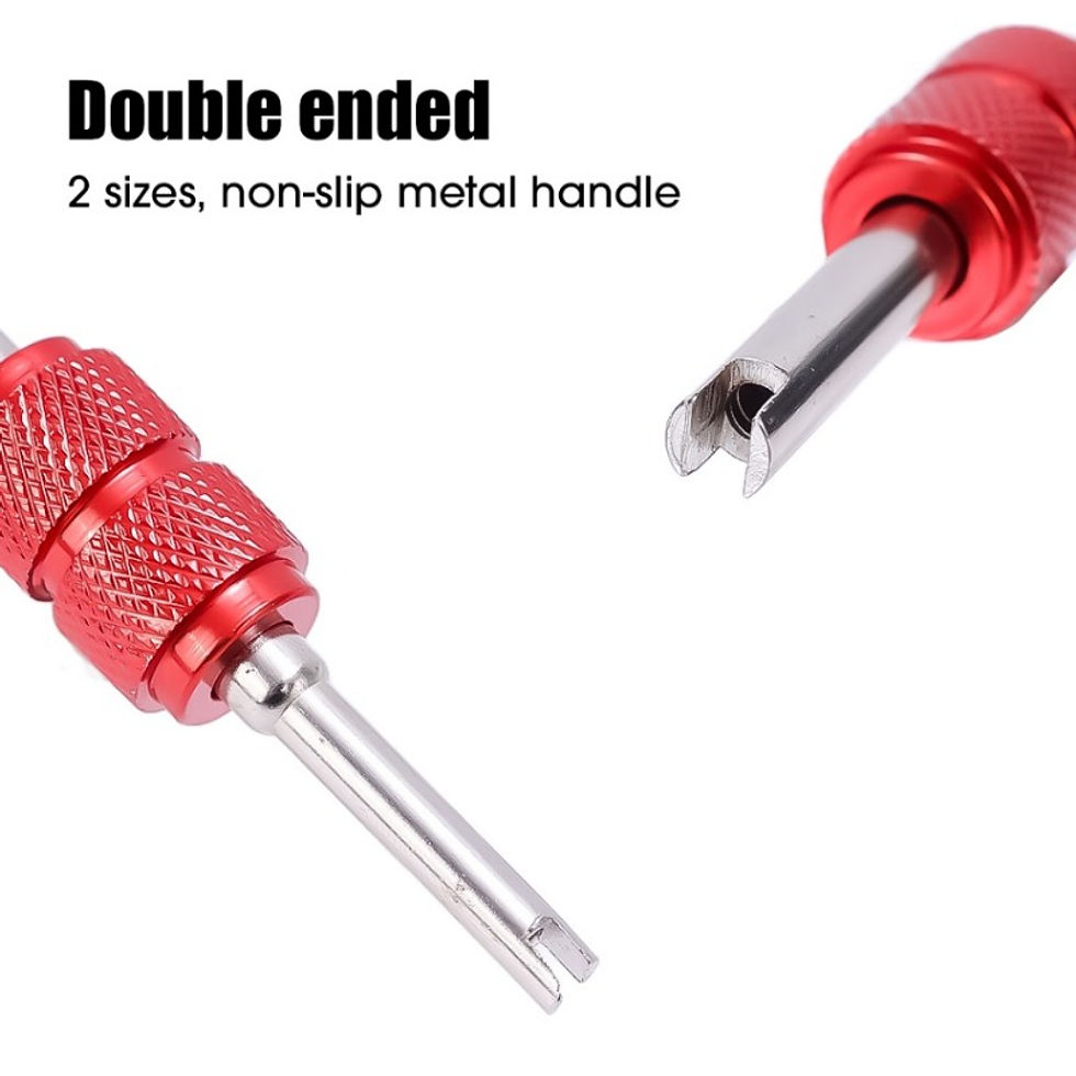 Thumbnail: Car Valve Core Wrench Aluminum Alloy Auto Tire Air Conditioning Valve Core Doubl