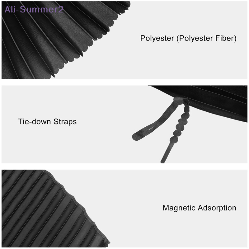 Thumbnail: 【Summer2】4Pcs Magnetic Drapes For Car Windows Sun Shades Adjustable Drapes For C