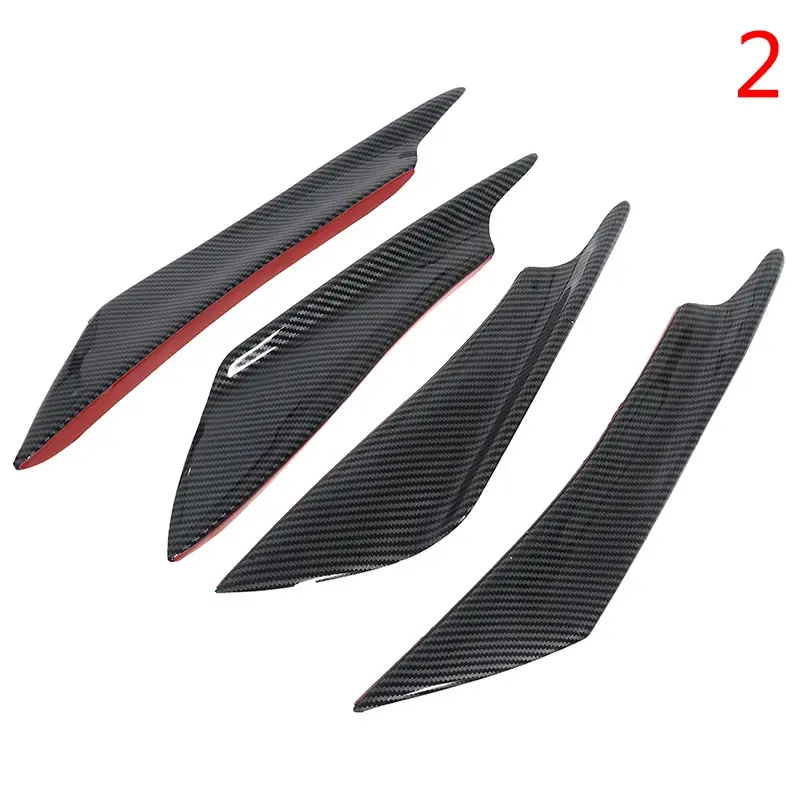 Thumbnail: 4Pcs Front Bumper Side Canards Splitter Fins Universal Black Front Bumper Spoile