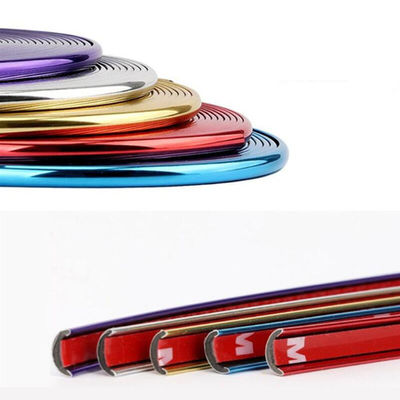 Thumbnail: 8M Car Decor Car Wheel Rim Protector Sticker Chrome Moulding Strip Trim Grille B