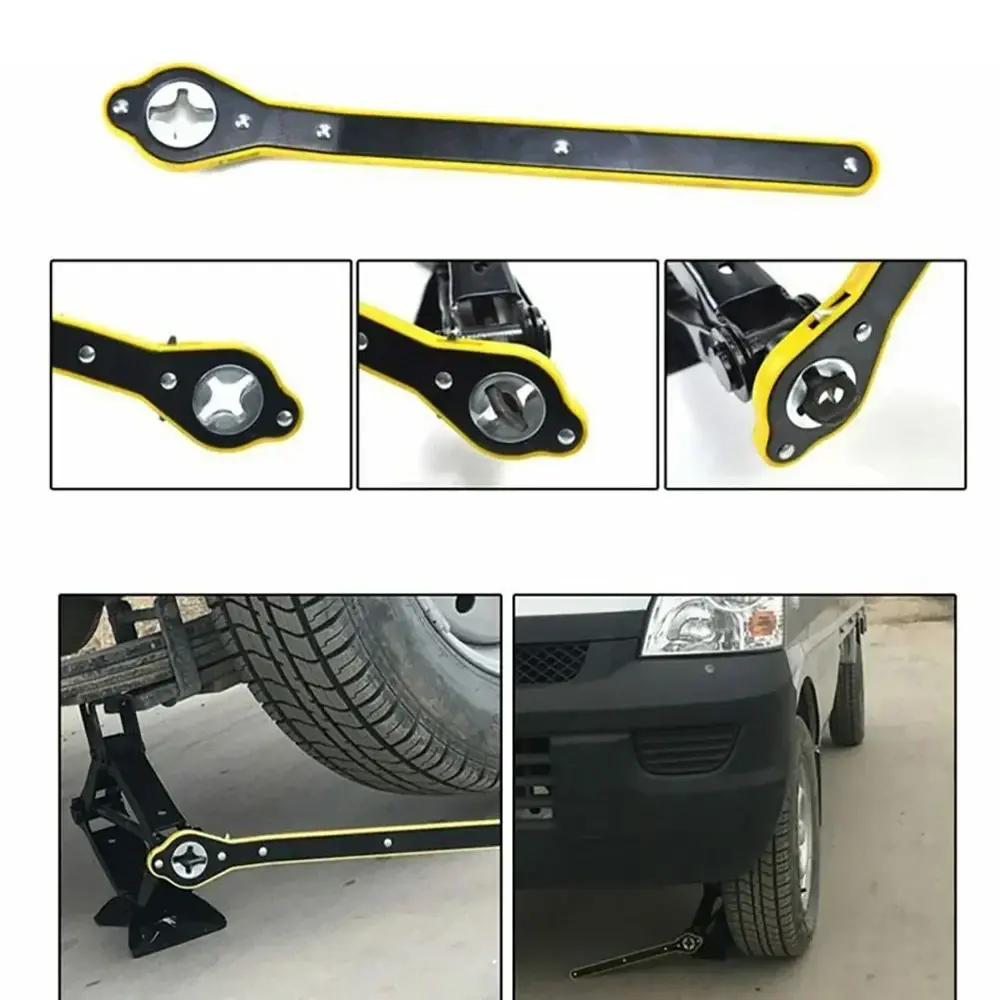 1pcs Car Jack Scissor Jack Garage Tire Wheel Lug Wrench Handle Labor-Saving Wren