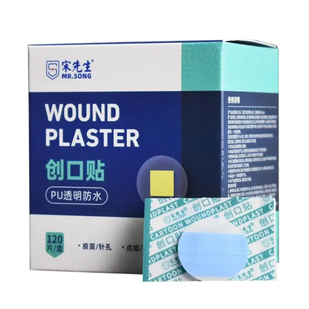 120Pcs/box Mini Round Medical Bandage Transparent Waterproof Breathable High Ela