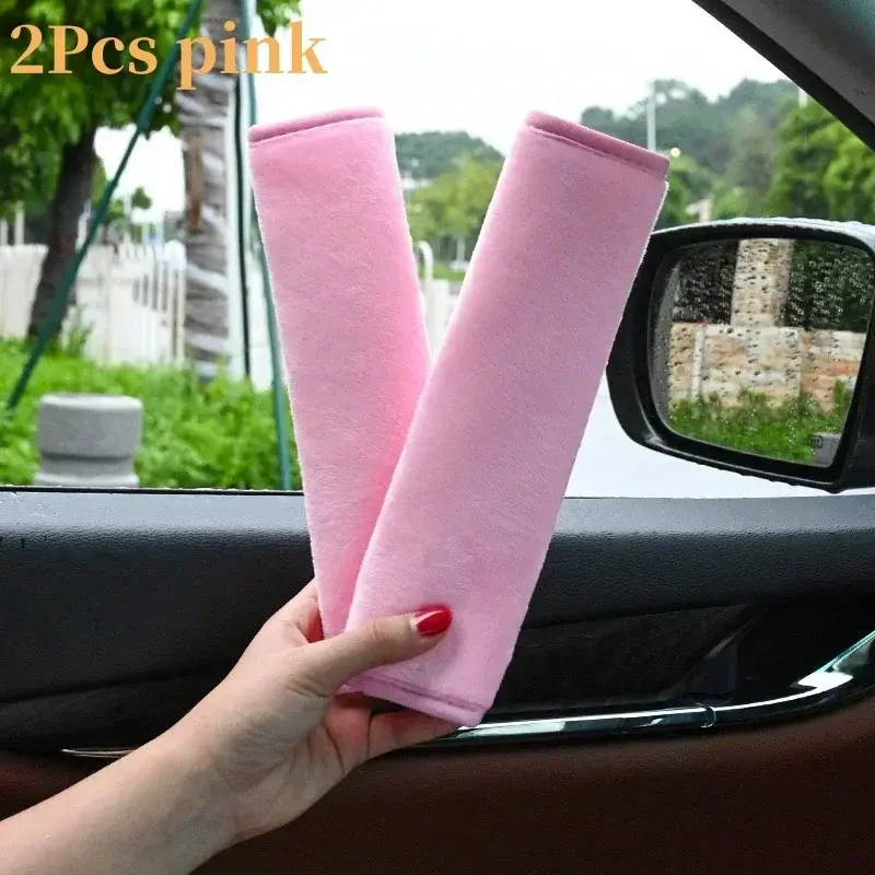 Thumbnail: 1/2Pcs Universal Comfortable Seat Belt Cover Adjustable Plush Car Safety Belt Cu