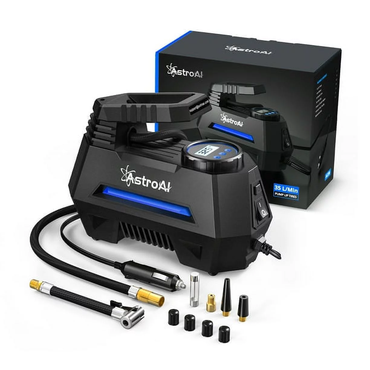 Car Tire Inflator 100 PSI, Electric Tire Compressor,  Inflatables Air Car Pump 1