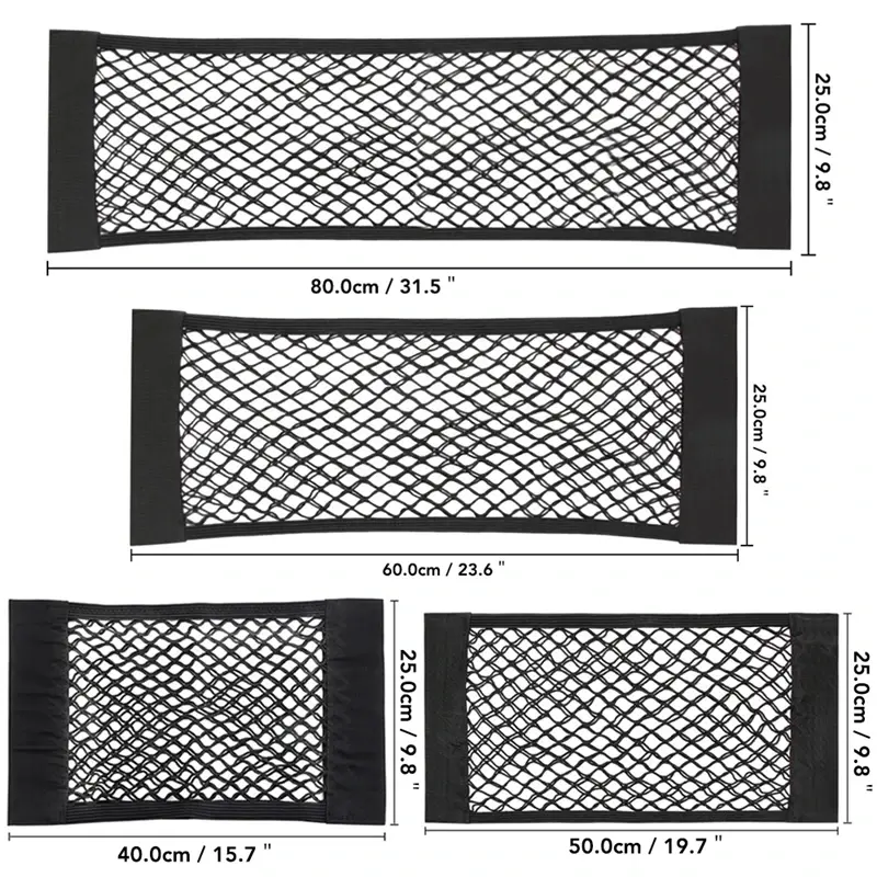 Thumbnail: Car Back Rear Mesh Trunk Seat Elastic String Net Magic Sticker Universal Storage