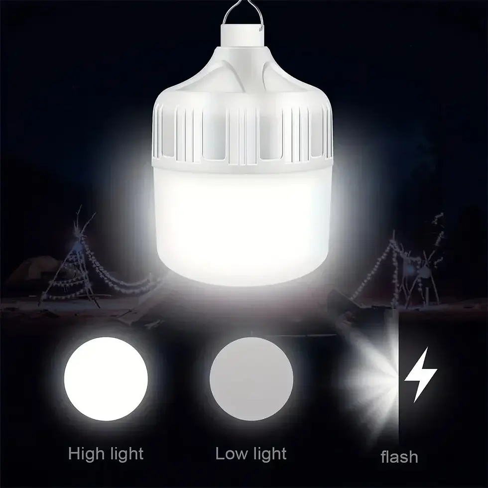 Thumbnail: Portable Camping Light USB Rechargeable Led Bulb Emergency Lighting Flashlight L