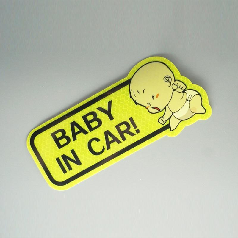 Thumbnail: Reflective Baby Kids Safety Warning Signs Stickers Lovely Cartoon BABY IN CAR Wi