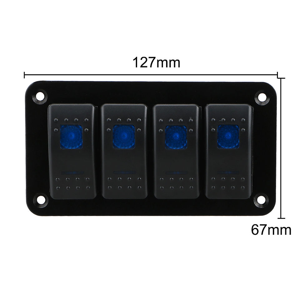 Thumbnail: 4 Buttons Car Switch Panel LED Light Toggle Rocker Parts Control Breaker Accesso