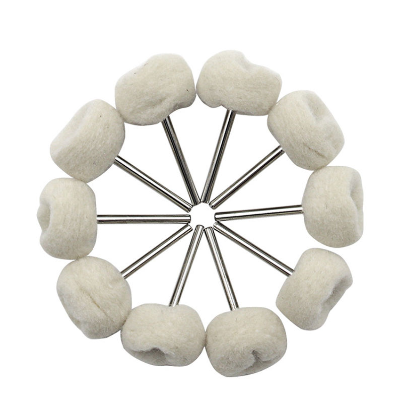 Thumbnail: 3-10Pcs Mini Wool Polishing Head 3mm Shank Buffing Wheel Polish Brush Drill Rota