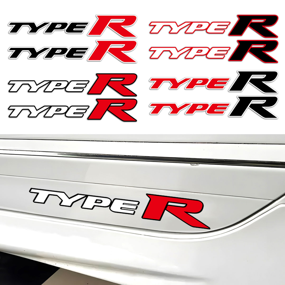 For Civic Type R Reflective Car Stickers Automobile Body Windshield Window Decor