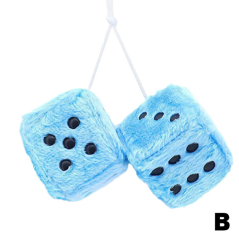 Thumbnail: Long Hair Hot Stamping Dot Dice Plush Toy Cube Pendant Car Ornament Sieve Anime