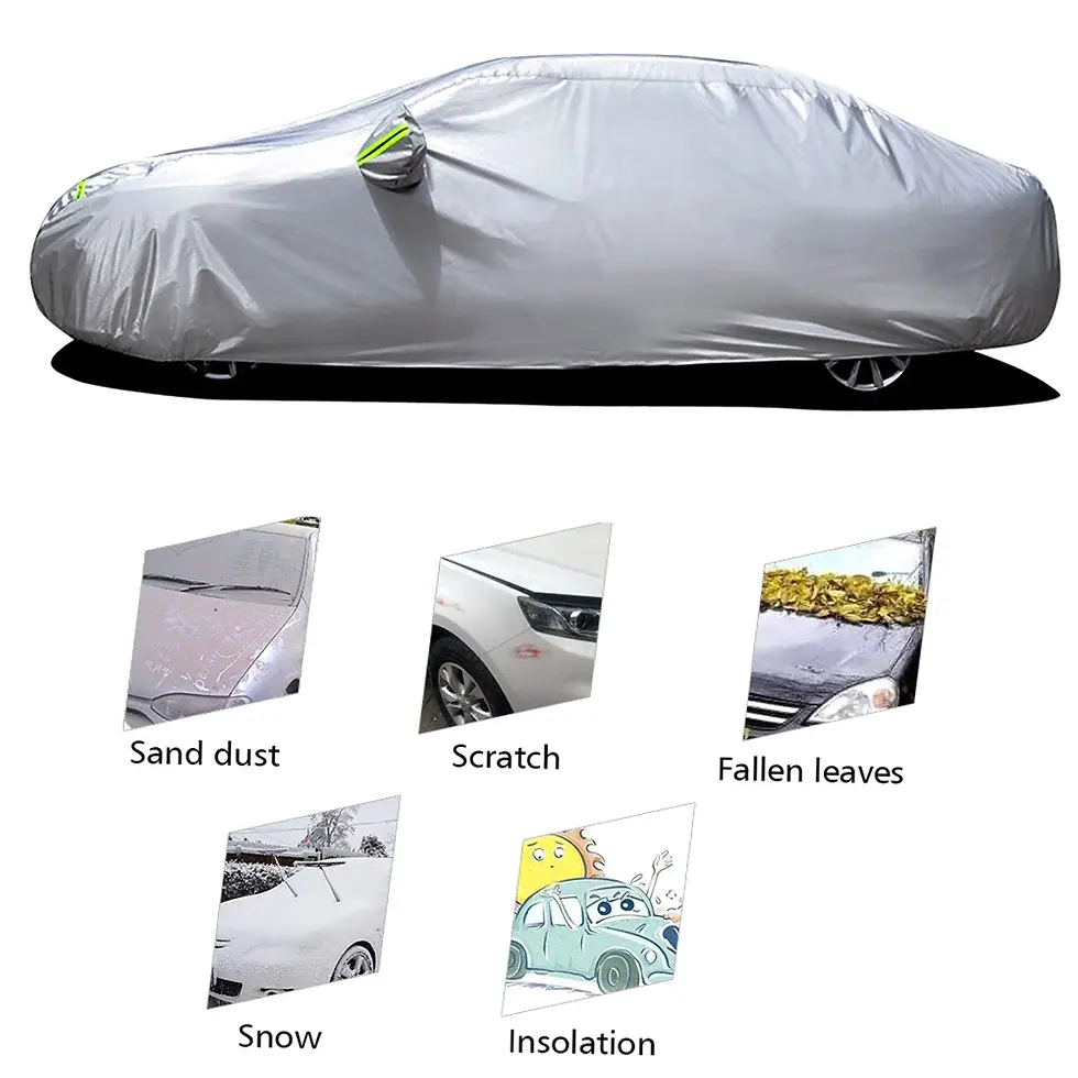 Thumbnail: S-XXL Car Cover Sedan Full Covers with Reflective Strip Sunscreen Protection Dus