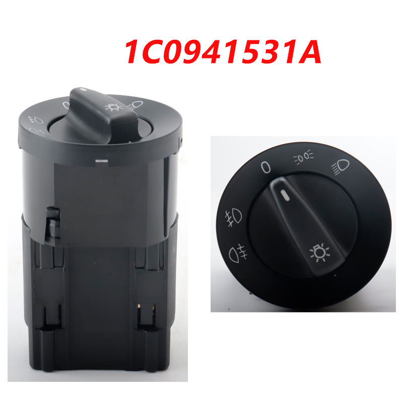 Thumbnail: 1pcs Headlight Control Switch Fog Light Knob 1C0941531A 1C0941531 for VW Bora Go