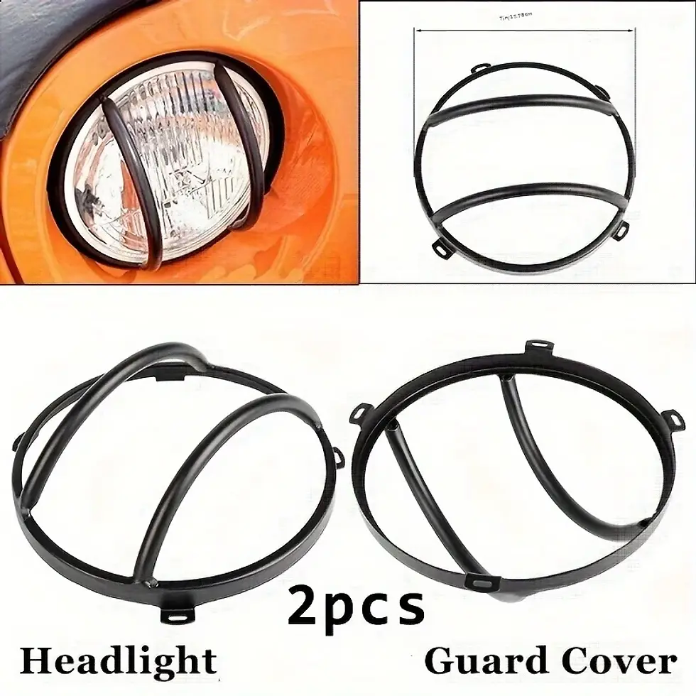 Thumbnail: For Jeep Wrangler Head Lights Trim Turn Signal Light Cover Guard Black Front Mes