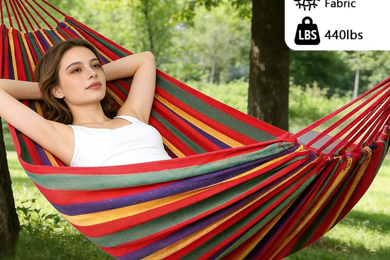 Camping Gondola Wholesale Hammock Outdoor Camping Travel Canvas Bent Stick Singl