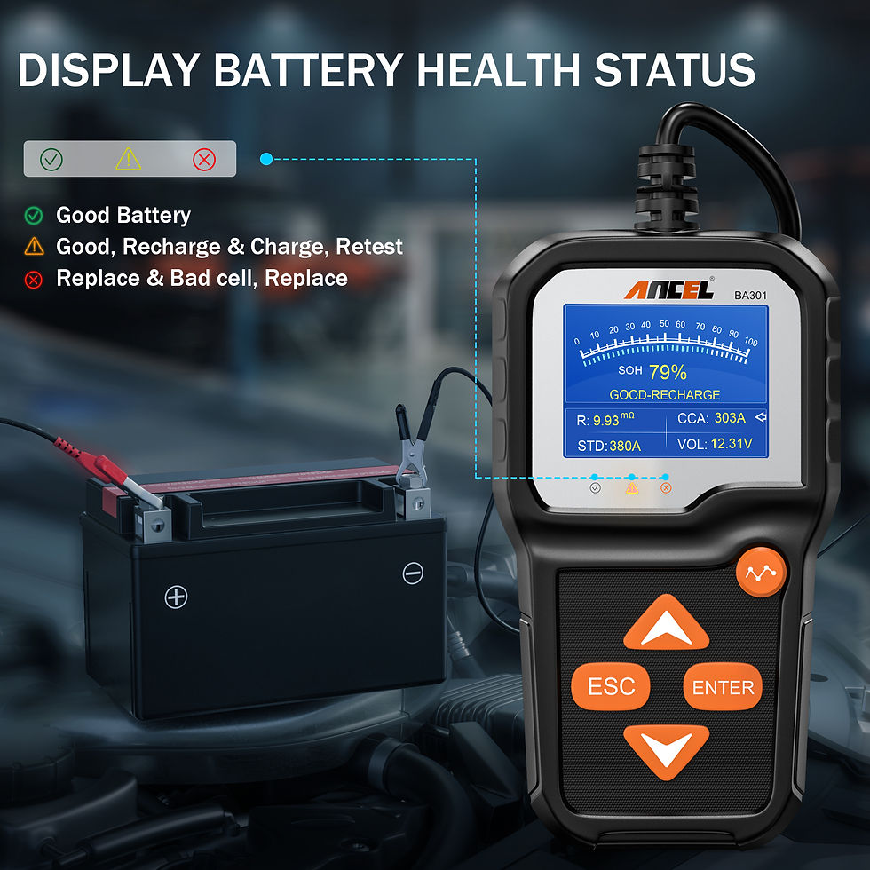 Thumbnail: ANCEL BA301 6V 12V Car Battery Tester Analyzer Automotive Battery Cranking Charg