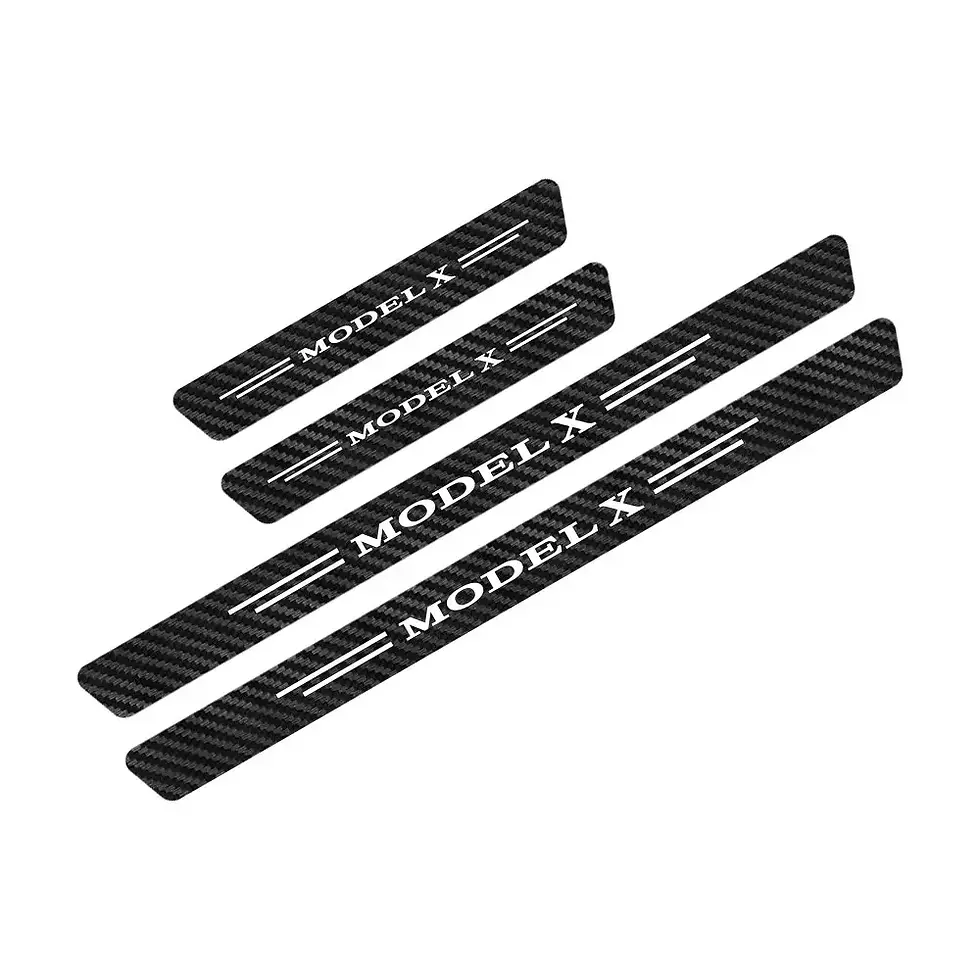 Thumbnail: 4PCS Car Style Door Sill Threshold Stickers Brand LOGO Letters Decals Auto Prote