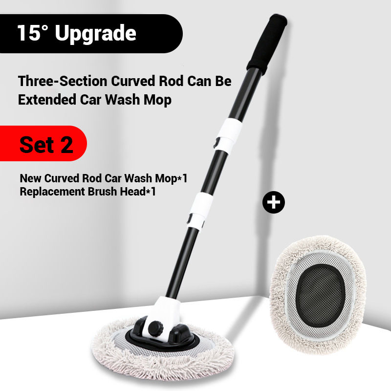 Thumbnail: Car Wash Brush Car Cleaning Brush Telescoping Long Handle Mop Soft Hair Chenille