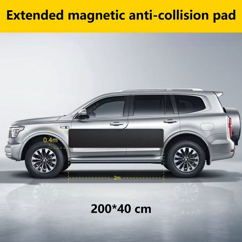 Thumbnail: Black Car Door Protector Adhesive-Free/Magnetic Body Side Edge Guard Decorative