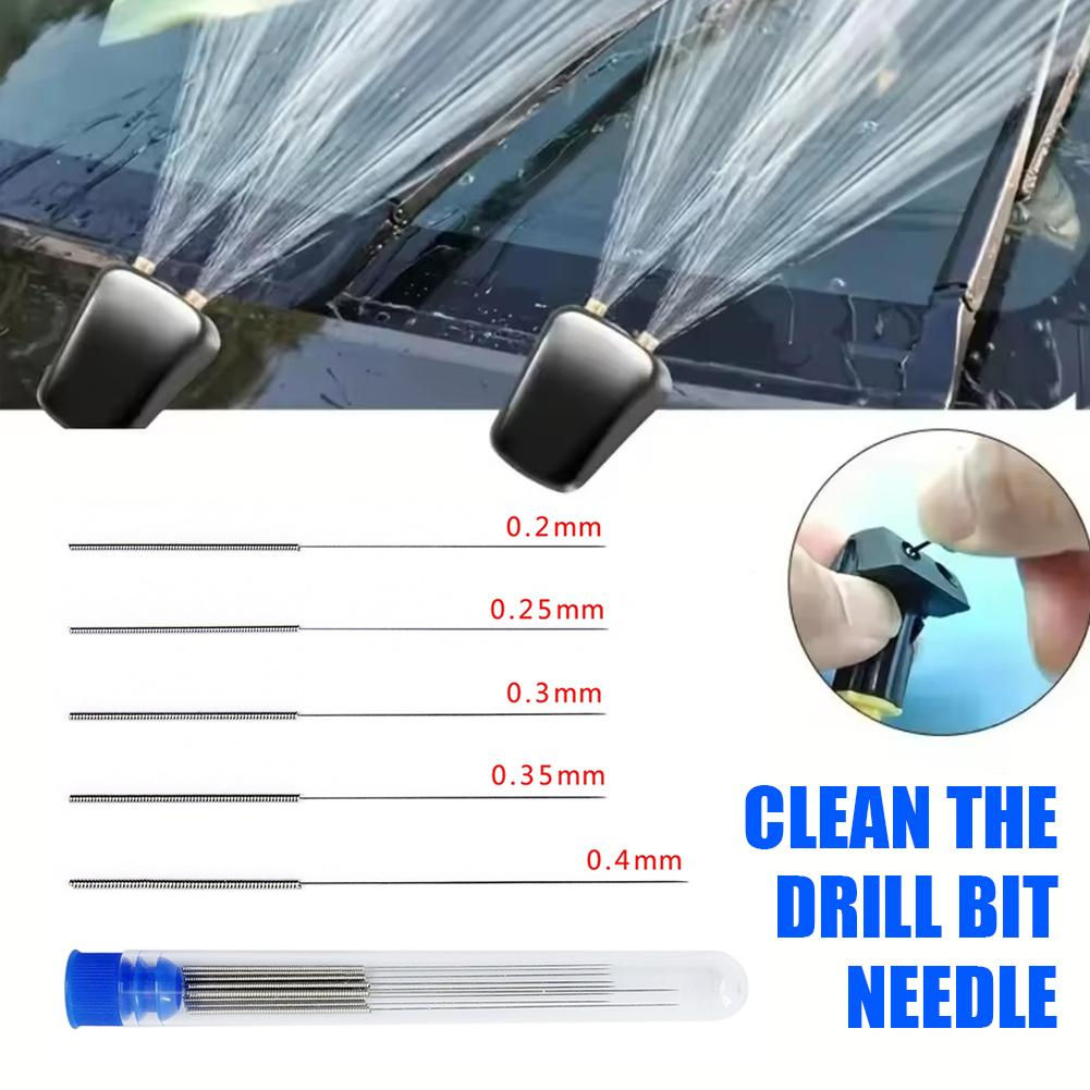 10PCS Car Windshield Washer Nozzle Cleaning Needle Set 0.2-0.4mm Stainless Steel