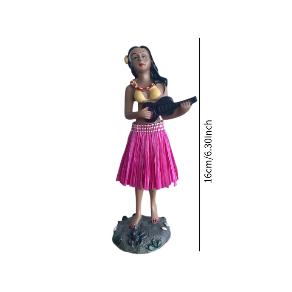 Thumbnail: Hawaiian Dancing Girl Posing Dancer Decorations Resin Craft with Guitar Hawaiian