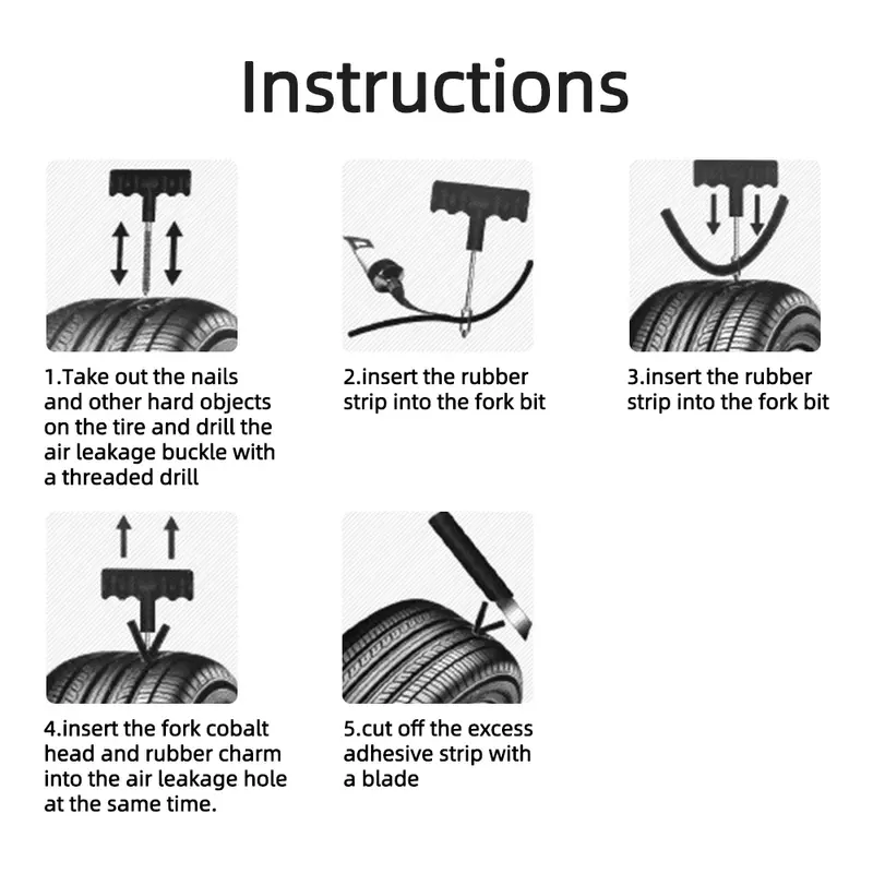 Thumbnail: Car Repair Tool Kit Emergency Tubeless Tire Storage Bag Garage Studding Tool Set